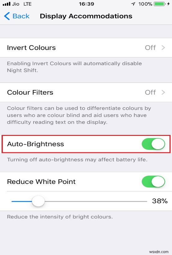 Cách tắt độ sáng tự động trong iOS11