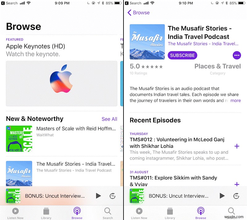 Cách sử dụng ứng dụng Podcast trên iOS 11