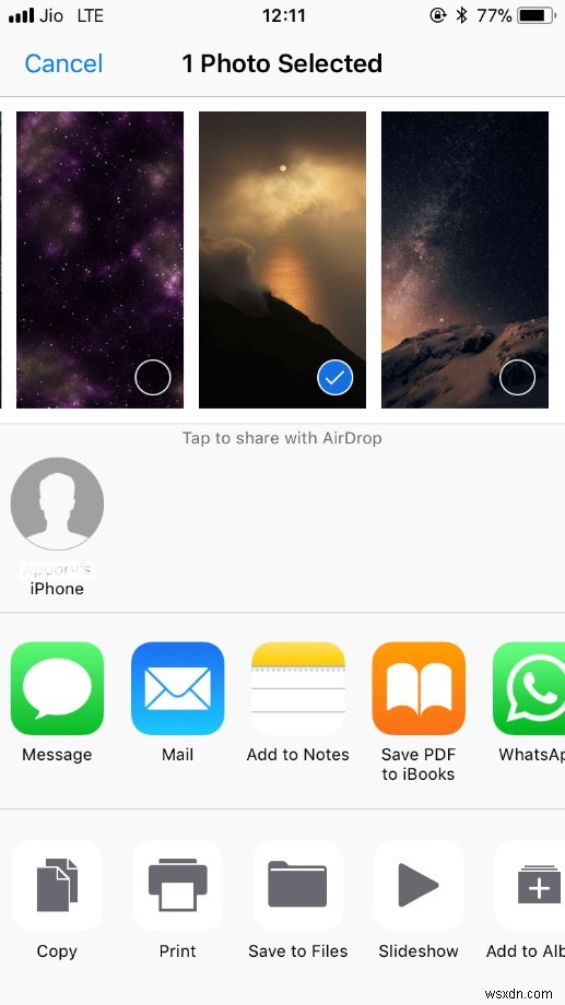 Cách sử dụng Airdrop trên iOS 11