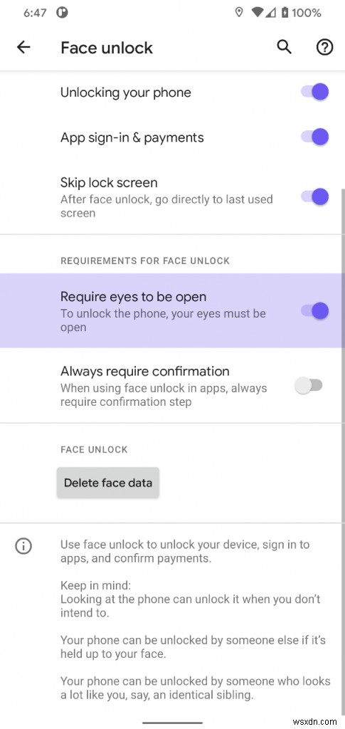 Pixel 4 có tùy chọn mở khóa bằng khuôn mặt bằng mắt
