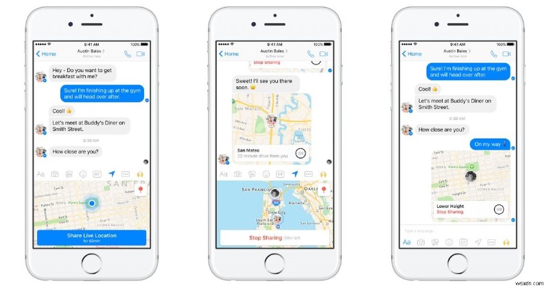 Cách chia sẻ vị trí trực tiếp trên Facebook Messenger