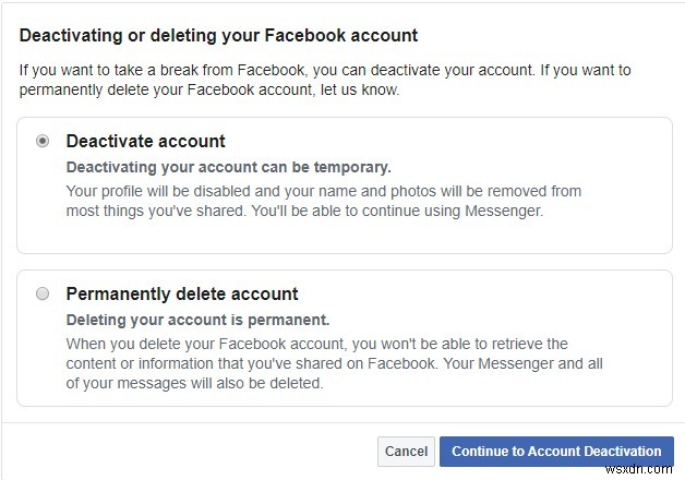 Cách hủy kích hoạt Facebook Messenger khi Facebook bị hủy kích hoạt?