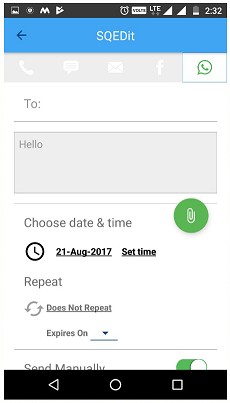 Cách lên lịch nhắn tin WhatsApp trên Android 