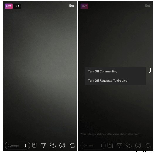 Cách ẩn nhận xét trên Instagram Live