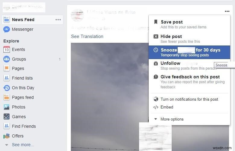 Cách  Báo lại  một người nào đó trên Facebook trong 30 ngày