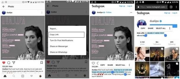 Sao chép phụ đề Instagram, trích dẫn tiểu sử và nhận xét từ hồ sơ của người khác