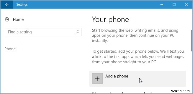 Chia sẻ trang web giữa điện thoại và PC:Tính năng  Tiếp tục trên PC  của Windows 10