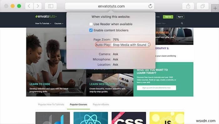 Chặn video tự động phát trong Safari trên macOS High Sierra