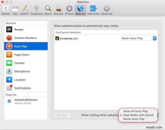 Chặn video tự động phát trong Safari trên macOS High Sierra