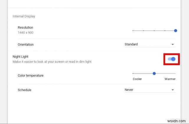 Cách bật chế độ ánh sáng ban đêm trong Chrome OS