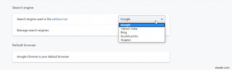 Cách đặt trình duyệt mặc định của Chrome &Công cụ tìm kiếm mặc định của Google