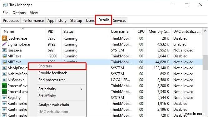 Cách khắc phục việc sử dụng CPU và RAM cao bởi MRT.exe