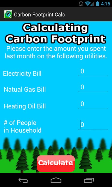 Ứng dụng để tính toán dấu chân carbon của bạn và để giảm nó