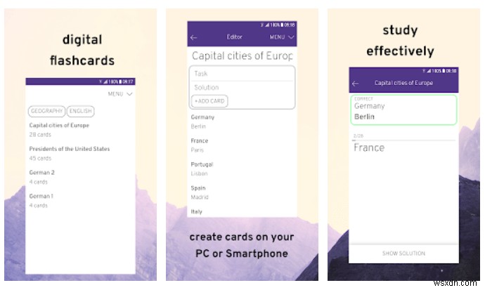 Mở rộng đường cong học tập của bạn bằng cách tạo Flashcards nhỏ gọn:Ứng dụng Android hàng đầu! 