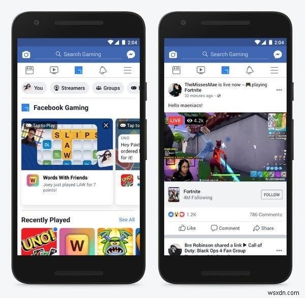 Facebook để khởi chạy ứng dụng trò chơi