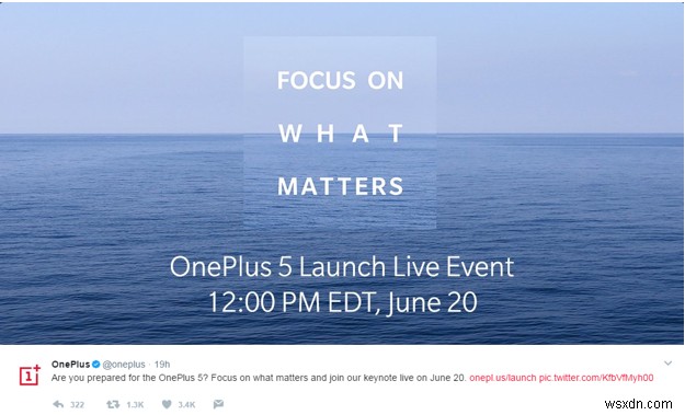 OnePlus 5 sẽ được ra mắt vào ngày 20 tháng 6