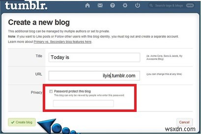 Cách tạo blog Tumblr riêng tư