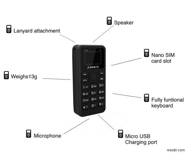 Zanco Tiny T1:Điện thoại di động nhỏ nhất thế giới
