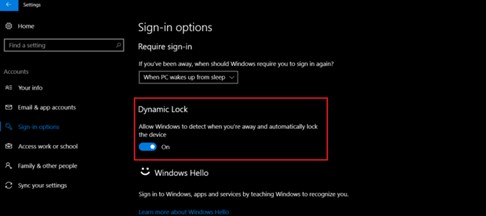Cách bảo mật Windows 10 bằng tính năng khóa động