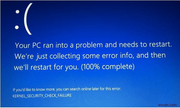 Kiểm tra bảo mật hạt nhân BSOD không thành công trên Windows 10
