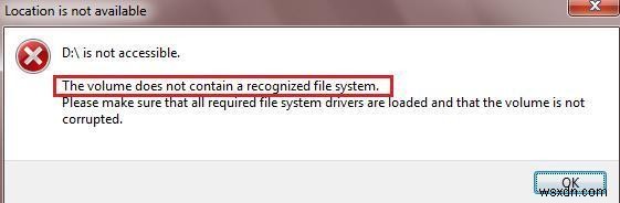 Cách khắc phục lỗi ổ đĩa không chứa lỗi hệ thống tệp được nhận dạng trên Windows 10