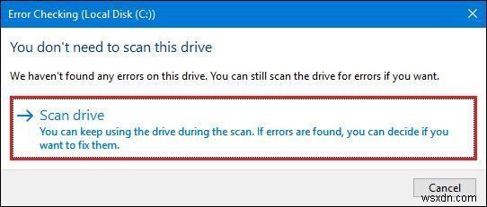 Cách khắc phục lỗi ổ đĩa không chứa lỗi hệ thống tệp được nhận dạng trên Windows 10