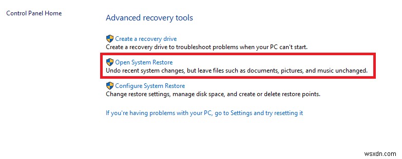 Cách sử dụng Khôi phục hệ thống trong Windows 10
