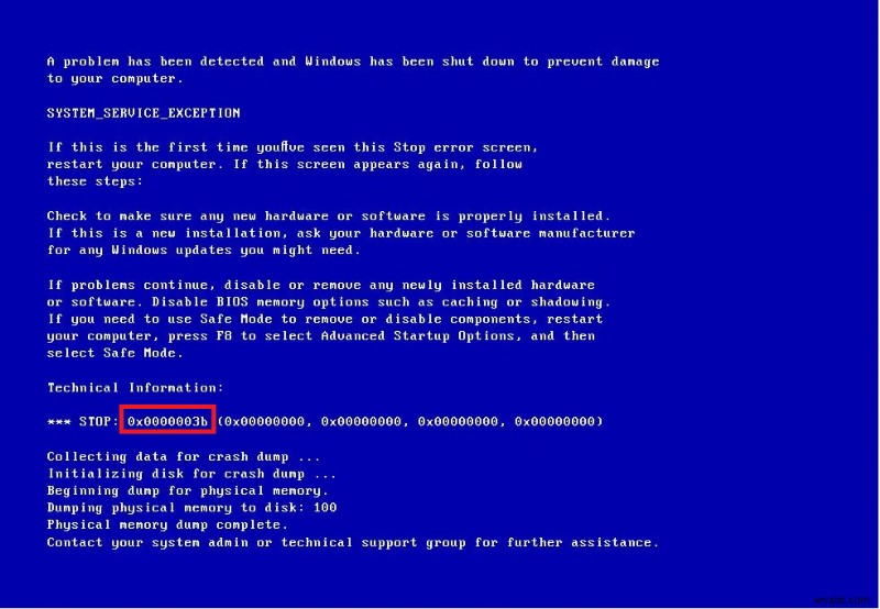 Cách khắc phục mã dừng ngoại lệ BSOD 0x0000003b trên Windows 10