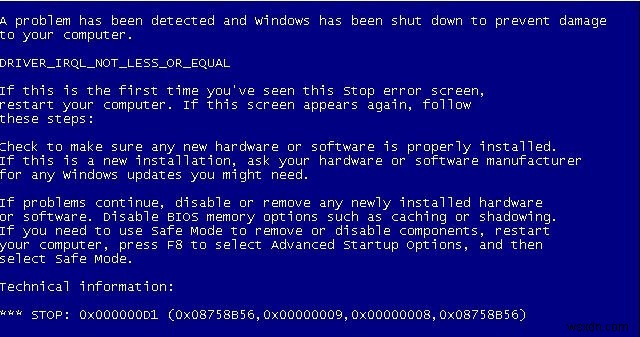Cách khắc phục lỗi driver_irql_not_less_or_equal trên Windows 10