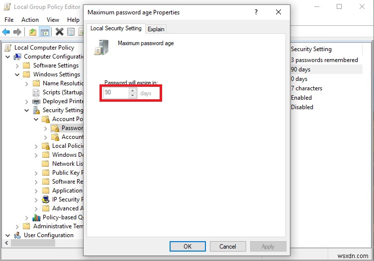 Các cách buộc thay đổi mật khẩu trên Windows 10