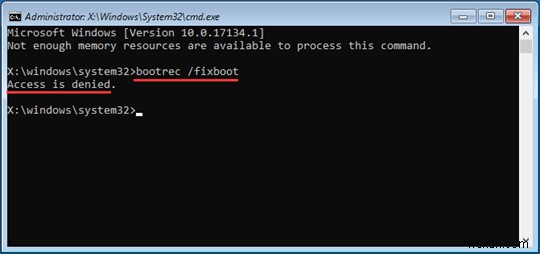 Giải pháp tốt nhất để khắc phục sự cố “Bootrec Fixboot Access bị từ chối” trong Windows 10