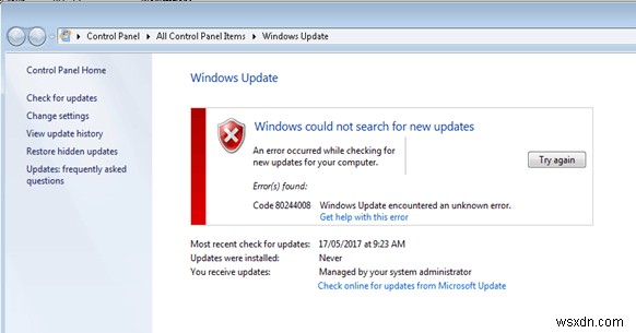 Cách khắc phục Mã lỗi cập nhật Windows 10:80072ee2