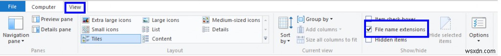 Làm cách nào để hiển thị phần mở rộng tệp trong Windows 10?