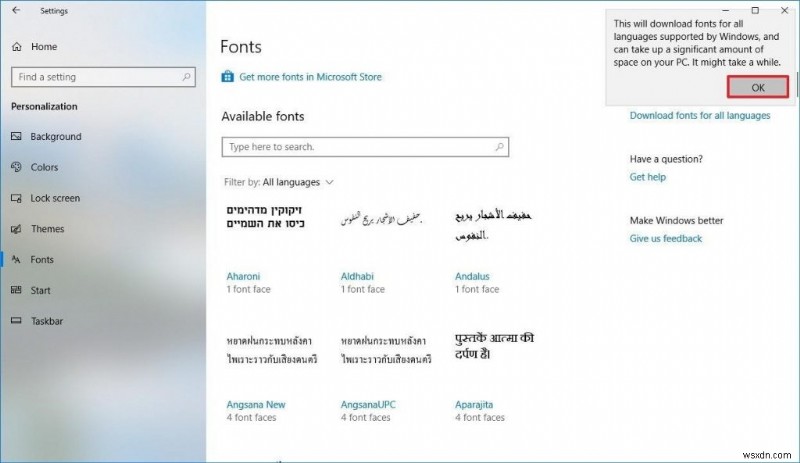 Cách sử dụng Cài đặt phông chữ mới của Windows 10