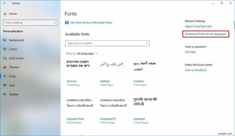 Cách sử dụng Cài đặt phông chữ mới của Windows 10
