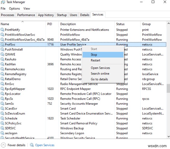 Sửa lỗi Svchost.Exe sử dụng CPU cao trên Windows 10