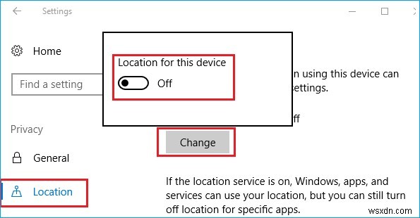 Cách tắt theo dõi vị trí trong Windows 10