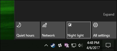 Nghỉ ngơi với ánh sáng ban đêm trên Windows 10