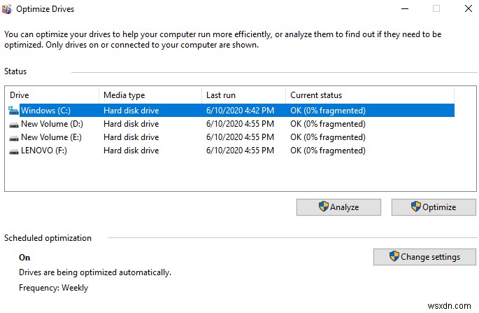 Lỗi chống phân mảnh Chống phân mảnh ổ đĩa SSD thường gây ra cảnh báo Windows 10