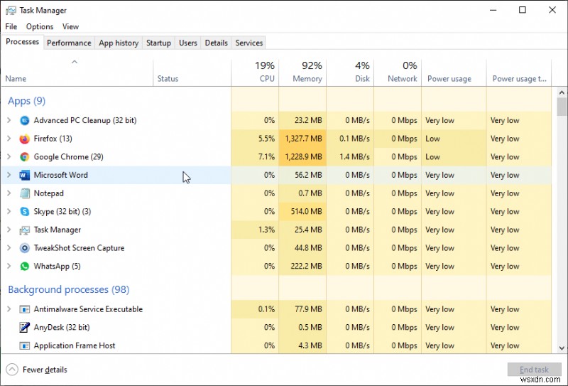 Cách xóa bộ nhớ và tăng cường RAM trên Windows