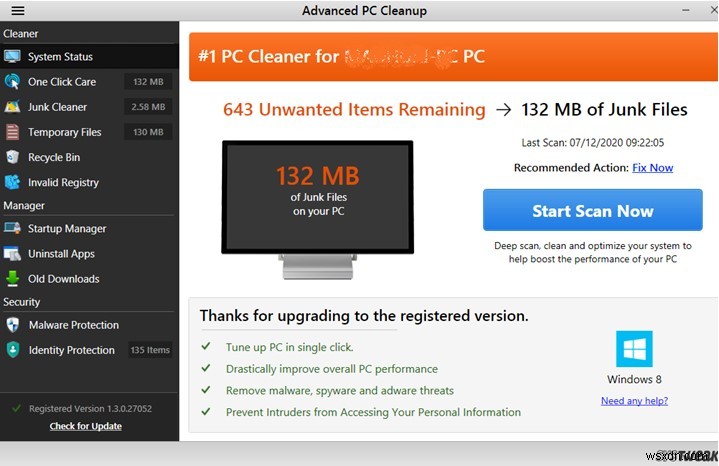 Làm cách nào để giải phóng dung lượng ổ đĩa với Advanced PC Cleanup?