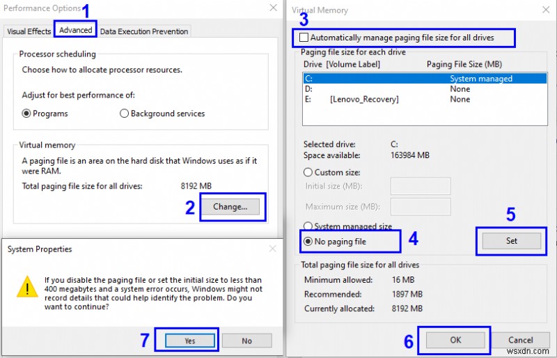 Cách xóa Pagefile.sys trong Windows 10