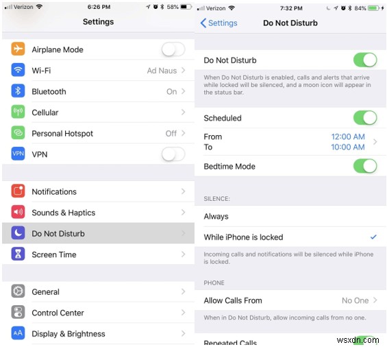Làm cách nào để tắt thông báo để tránh bị phân tâm vào ban đêm trên iOS 12?