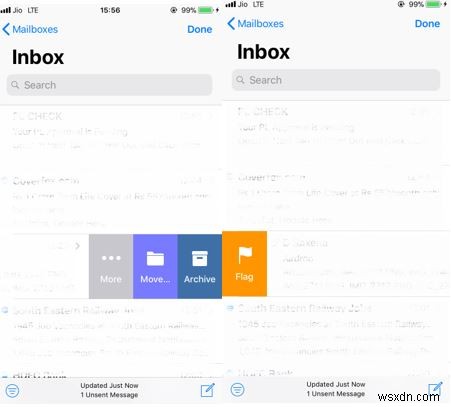 Cách thay đổi tùy chọn vuốt trong ứng dụng email trên iPhone