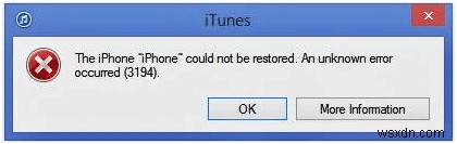 Cách khắc phục lỗi iTunes 3194