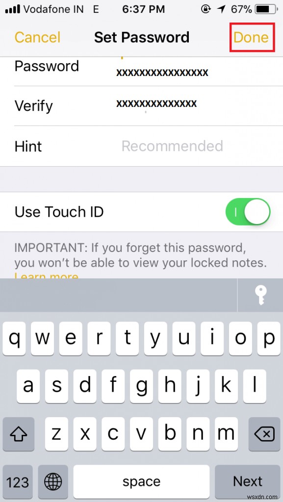 Cách đặt mật khẩu trong ứng dụng ghi chú trên iPhone