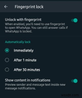 Cách thiết lập Khóa vân tay trên WhatsApp