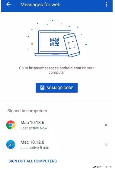 Bắt đầu với Android Messages dành cho web