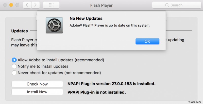 Cách chạy cập nhật Flash trên Mac