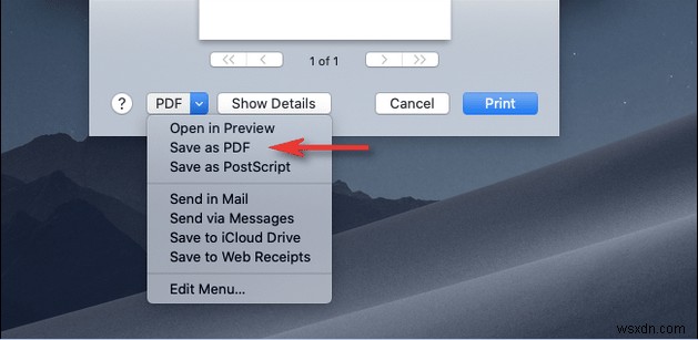 Cách in thành PDF trên macOS